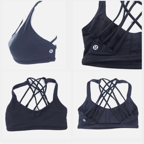 Black Strappy Lululemon Sports bra Free To Be Wild - Picture 5 of 7